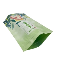 Emballage alimentaire en gros, film d'aluminium imperméable et biodégradable, emballage pour thé, sachet en plastique à fond plat