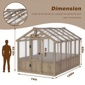 <span class=keywords><strong>Invernadero</strong></span> para Plantas y Flores de Fácil Montaje, con Marco de Madera y Metal Ecológico y Techo Ventilado de Policarbonato - Product Image 3