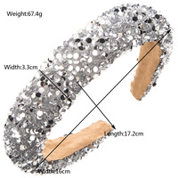 Étincelant plein diamant strass bandeau perlé éponge Sequin fête bandes de cheveux accessoires de cheveux pour femmes
