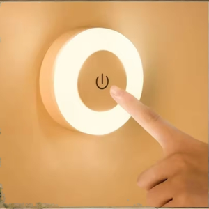Lampe murale LED ronde à capteur tactile, intensité réglable, rechargeable par USB, sans fil, mini lampe en ABS pour chambre, couloir, armoire, décoration - Product Image 2
