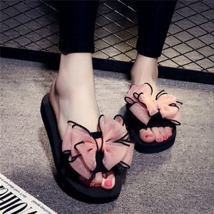 Sandalias de verano con lazo para mujer, zapatillas de playa para interiores y exteriores, zapatos de verano para mujer, chanclas en la plataforma - Product Image 5