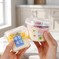 Boîte en plastique PP transparente jetable avec couvercle et cuillère 6oz 4oz 9oz Coupe à dessert ronde carrée pour pudding gelée yaourt gâteau