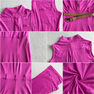 YD2197 Ultimo Modello di <span class=keywords><strong>Tuta</strong></span> Estiva da Donna <span class=keywords><strong>con</strong></span> Bottoni, Vita Alta, Pantaloni a Gamba Larga, <span class=keywords><strong>Tuta</strong></span> Intera <span class=keywords><strong>con</strong></span> Cintura - Product Image 6