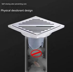 YOTO 2025 <span class=keywords><strong>Drain</strong></span> de sol moderne en acier inoxydable galvanisé noir anti-odeur Grille de drainage crépine pour salle de bain et hôtel - Product Image 5