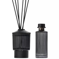 Diffuseur d'arômes personnalisé avec logo, 150 ml, rayé, décoration d'intérieur, flacon noir de luxe, diffuseur d'huile aromatique, ensemble de diffuseur de roseaux, désodorisant d'air
