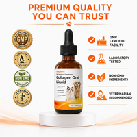 Waylemo Collagène Liquide Oral pour Chiens et Chats Gouttes de Collagène pour Chiens pour la Peau, le Pelage et la Santé des Articulations 60ml
