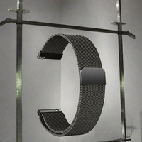 Bracelet de montre en acier inoxydable milanais élastique à ajustement rapide pour montres connectées avec fermoir magnétique 14/18/20/22 mm