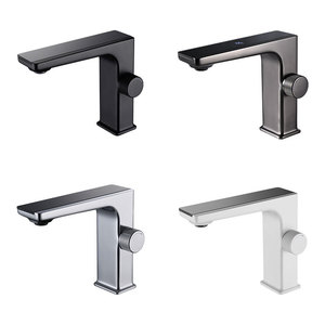 Robinet de lavabo monotrou avec affichage LED, capteur tactile, à poser sur le comptoir, avec cartouche en laiton pour lavabo de salle de bain - Product Image 4