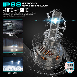 หลอดไฟหน้า LED H1 พร้อมพัดลมระบายความร้อนความเร็วสูง ป้องกันข้อผิดพลาด CANBUS อัพเกรดหลอดไฟรถยนต์ให้สว่างขึ้น ให้ลำแสงสว่างไกล สำหรับรถยนต์ฮอนด้า โอดิสซีย์ - Product Image 5