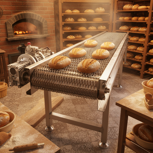 Düşük Maliyetli Elektrikli Düz Paslanmaz Çelik Tel Örgülü Bantlı Konveyör Makinesi Fabrikası Gıda Endüstrisi Konveyör Bant Sistemini Özelleştirir - Product Image 2