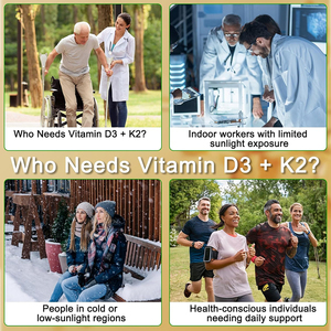 Vitamina D3 y VITAMINA K2 de marca privada de alta calidad que favorecen la salud de los huesos y los dientes y mantienen la salud cardiovascular en cápsulas blandas. - Product Image 3