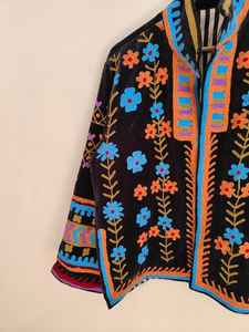 Handmade <b>Velvet</b> Suzani Bomber <b>Jacket</b> Hand Embroidery Floral Folk Art Design Reversible Eco-Friendly Breathable Winter <b>Women's</b> - Product Image 3