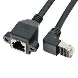 Rj45 Male To Female Network Extension Cable 90 Degree Bend With <b>Screw</b> Holes For Up Down Left Right Bends <b>Copper</b> Wire - Product Image 3