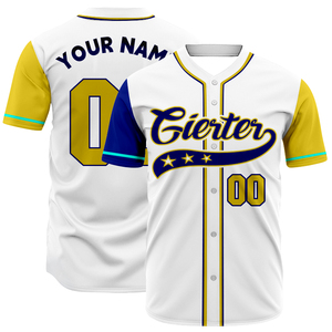 Grosir 100% kaus jersey bisbol lengan pendek jala poliester kaus bisbol kancing bawah buatan khusus - Product Image 2