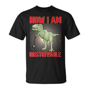 Ahora soy una camiseta T-Rex imparable, negra, talla M para adulto - Product Image 1