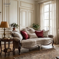 Canapé en velours sculpté à la main Marquis Royale - Canapé de salon classique français de luxe |   EKAR FURNITURE