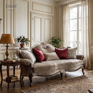 Canapé en velours sculpté à la main <span class=keywords><strong>Marquis</strong></span> Royale - Canapé <span class=keywords><strong>de</strong></span> salon classique français <span class=keywords><strong>de</strong></span> luxe |   EKAR FURNITURE - Product Image 3
