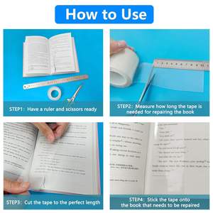 Ruban <span class=keywords><strong>de</strong></span> réparation <span class=keywords><strong>de</strong></span> livres sans acide <span class=keywords><strong>pour</strong></span> archives, adhésif acrylique sans acide, ruban transparent à forte adhérence, ruban <span class=keywords><strong>de</strong></span> réparation essentiel <span class=keywords><strong>pour</strong></span> la reliure des livres - Product Image 4