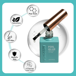 เจลฟอยล์ใสสำหรับตกแต่งเล็บ Vendeeni HEMA และ TPO-free  กาวติดฟอยล์แบบ OEM/ODM แบรนด์ส่วนตัว ขนาด 15 มล. ขวดเจลยูวีแอลอีดีสำหรับทาเล็บ - Product Image 5