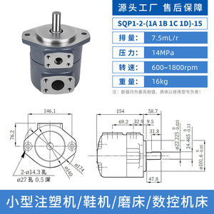 Pompe à palettes Sonxing Sqp1 2 3 4 Series, unité simple, pompe de surpression hydraulique, arbre de niveau, droite - Product Image 3