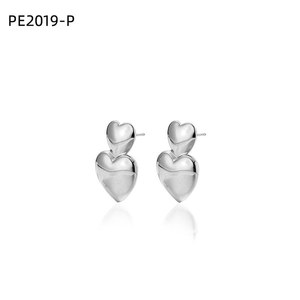 Amy Amy Heart <b>Stud</b> Earrings <b>Silver</b> Plated For Women Romantic Fashion Jewelry Gift - Product Image 2