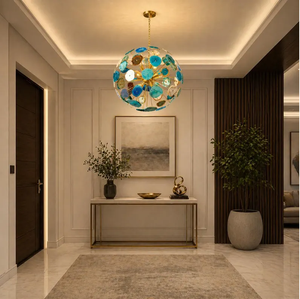 Multicolor Agate Stone Sputnik <b>Chandelier</b> 8 <b>Light</b> Mid Century Modern Brass Pendant Ceiling Lamp Luxury Home Lighting - Product Image 5