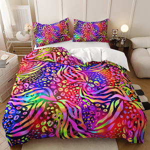 Tùy chỉnh động vật in Duvet cover Set 3PC - OEM Zebra/beo mô hình Polyester <span class=keywords><strong>bedding</strong></span>-Số lượng lớn để chào đón - Product Image 4
