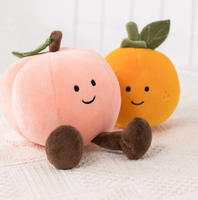 Ruunjoy Nettes Gesicht Gemüse Aubergine Plüsch puppe Gefüllte Weiche Frucht Birne Pfirsich Mandarine Banane Baby Appease Spielzeug für Kinder