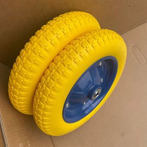 Roues industrielles à roulettes 13x3 en mousse PU, roue en caoutchouc massif, type à trou de boulon, résistance à l'usure, frein non inclus - Product Image 2