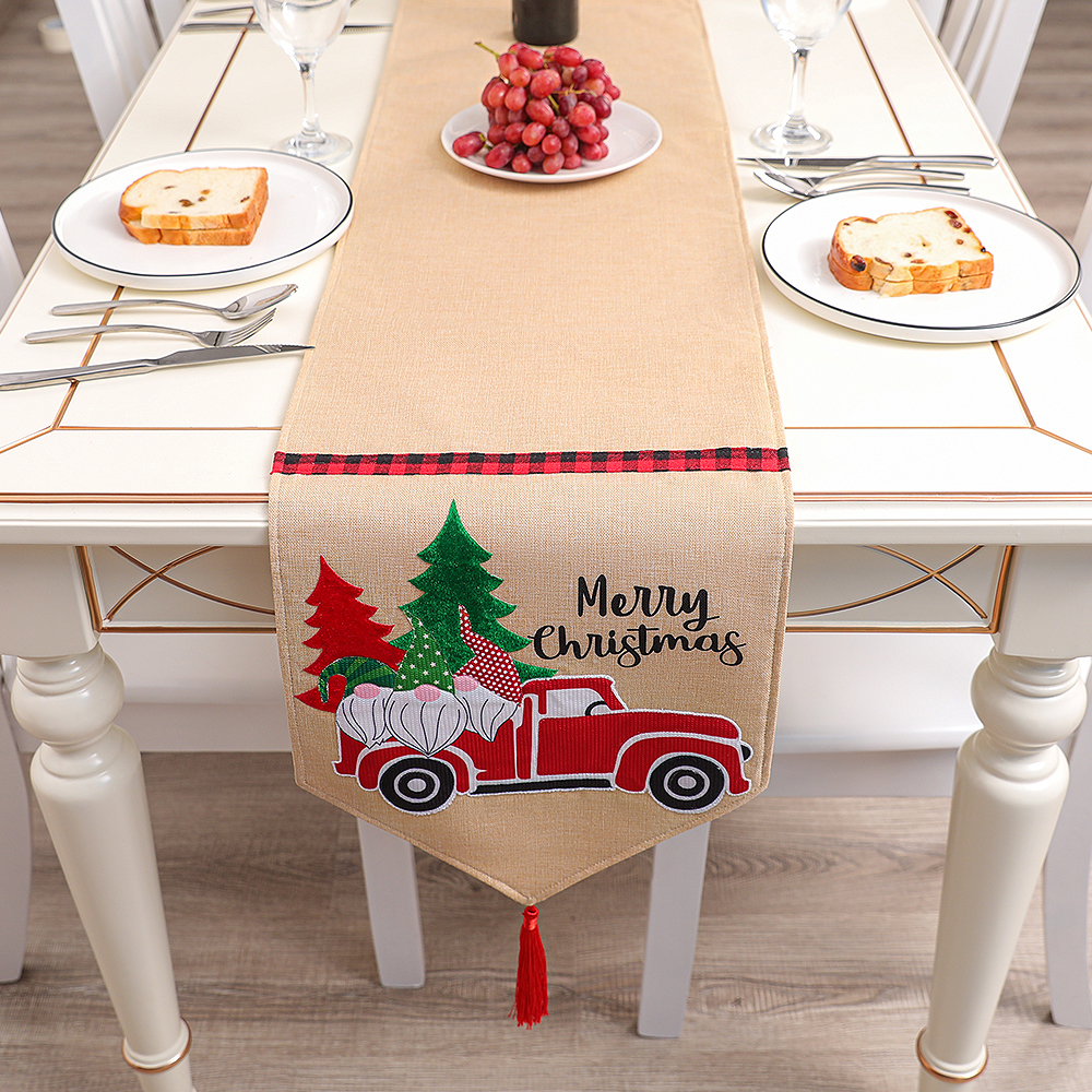 НОВАЯ РОЖДЕСТВЕНСКАЯ льняная кисточка для гостиной, Североамериканская столовая тумба для телевизора, автомобильный длинный Рождественский стол