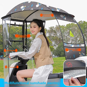 Neues Modell Regenschutz Sonnenverdeck Regenschirm für Elektroroller, E-Bikes, Motorräder, Dreiräder – Markise aus Aluminiumfolie - Product Image 4