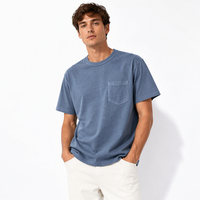 T-shirt vintage pour homme en coton peigné 100% 180 GSM, délavé à l'acide, coupe ample et oversize, col côtelé rond, impression sérigraphique personnalisée de qualité supérieure