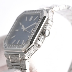 Montre mécanique pour homme, élégante et décontractée, entièrement sertie de diamants, mouvement 330, qualité supérieure, fabriquée en usine. - Product Image 3