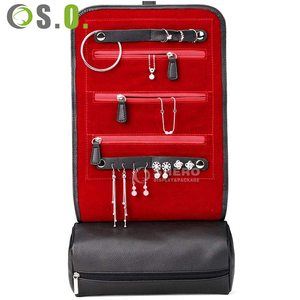 Large Capacity PU Leather Jewelry Roll Organizer With Zipper Pocket Custom Print Available Factory Direct For Business Trip - Product Image 5