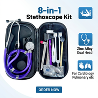 Stéthoscope médical multifonction de luxe Fortune FT-SD04 à double tête, kit de cardiologie à double tube, design coloré, certifié CE Classe I