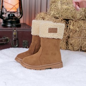 Chaussures d'hiver pour enfants à la mode coréenne, chaussures en daim pour princesses, bottes de neige longues douces et chaudes pour bébés filles - Product Image 1