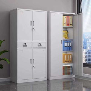 Stainless Steel Office <b>Storage</b> <b>File</b> Cabinet 2 Glass and 2 Iron Door Metal Filing Cabinet - Product Image 6