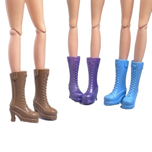 Nouvelles chaussures de poupée à talons hauts et semelles épaisses à lacets, bottes Martin montantes à lacets de 6 pouces et bottes de chevalier pour poupées, vente en gros - Product Image 3