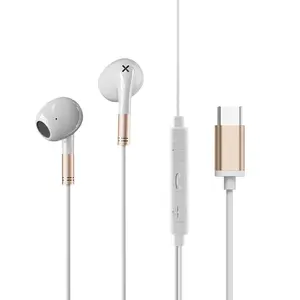 Sibyl Wholesale Price 3.5mm Type C Earphones Accessories Stereo Earbud In-Ear Headphones with Microphone Basic Wired Earphones