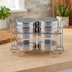 Stainless Steel Salt & Paper 3 Pcs <b>Set</b> <b>Spice</b> Container <b>Set</b> With Shakers Stylish CLASSIC Design at Wholesale Price - Product Image 1