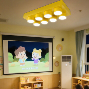 48W 80cm Building Block Pattern LED Ceiling <strong>Lamp</strong> Colored Rectangular LED Pendant Light Kindergarten Classroom Kids Room Lighting - Product Image 1