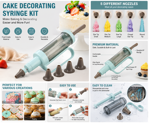 <span class=keywords><strong>Mision</strong></span> - Juego de Herramientas para Decorar Pasteles de Plástico Ecológicas Multifuncionales, 6 Boquillas, Pistola para Galletas, Logotipo Personalizado OEM/ODM - Product Image 5