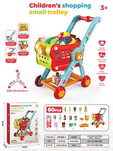 Chariot de courses miniature mignon unisexe pour bébés et enfants, poussette, maison de jeu, fruits simulés, supermarché, cadeau pour garçons, filles, enfants - Product Image 3