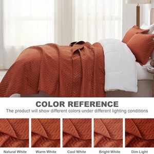 Para <span class=keywords><strong>Amazon</strong></span>, funda de cama acolchada de tres piezas personalizada, edredón estampado en relieve ultrasónico con flores geométricas, aire acondicionado de poliéster - Product Image 5