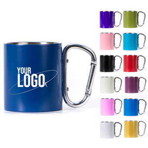 Bán buôn biểu tượng tùy chỉnh cắm trại cốc Leo Núi Du lịch cắm trại chuyến đi ngoài trời cốc thép không gỉ Carabiner Mug với khóa - Product Image 5