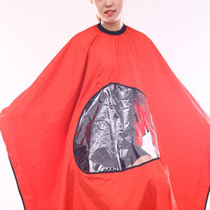 Accepter Logo personnalisé Cape de coiffure pour adultes avec fenêtre de visualisation transparente Capes de coupe de cheveux de salon de coiffure imperméables Tabliers de robe - Product Image 3