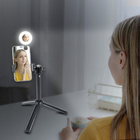 Lampu Cincin Selfie Rias LED Lampu Cincin Telepon untuk Monitor dengan Klip untuk Iphone 12