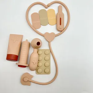 Набор игрушек для врачей, набор из 10 предметов, имитационный силиконовый набор игрушек для малышей и детей