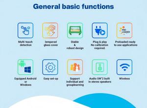 Table d'apprentissage interactive pour enfants de 43 pouces avec écran tactile pour le divertissement à domicile, l'étude et l'interaction parent-enfant, table intelligente - Product Image 3