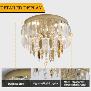 Plafonnier LED personnalisé pour bureau à domicile, couloir, allée, décoratif, 3 couleurs changeantes, plafonnier en cristal - Product Image 4